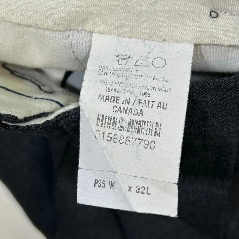 Lauren Ralph Lauren Dress Pants Pleated Super 100s Wool Gray Mens 36x32 Runs big